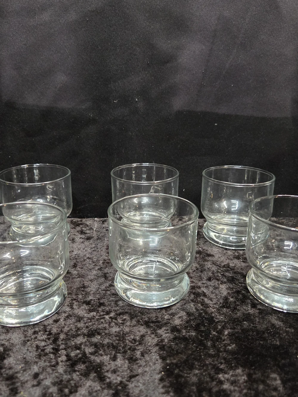 Set of 6 Princess House  Tumblers Weighted Bottom Clear Glass Vintage
